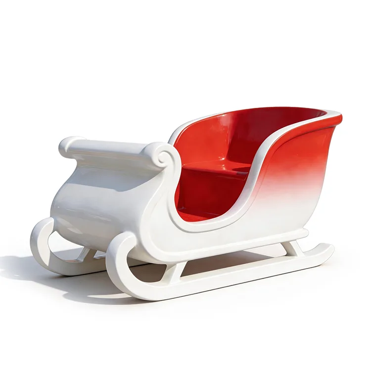 Christmas Fiberglass Santa Sleigh Sculpture